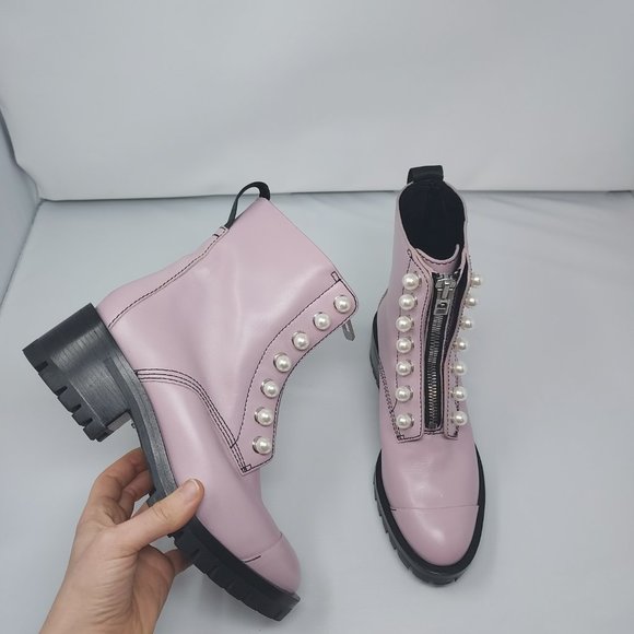 3.1 Phillip Lim Pink Pearl Combat Zip Hayett Boot
